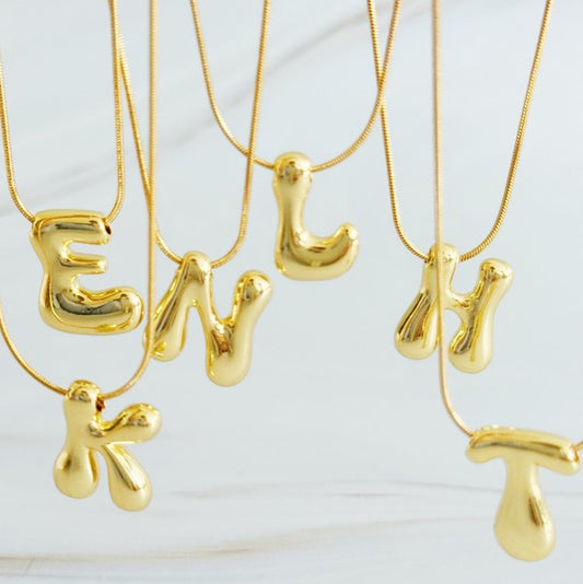 Abs Balloon Letter Initial Necklace