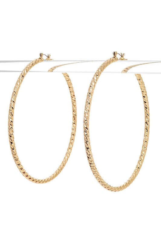 Sandy Shiny Hoop Earrings