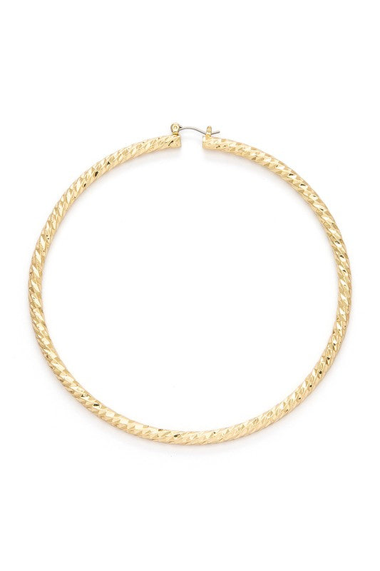 Sandy Shiny Hoop Earrings