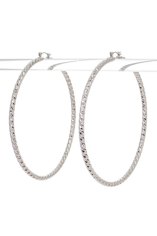 Sandy Shiny Hoop Earrings