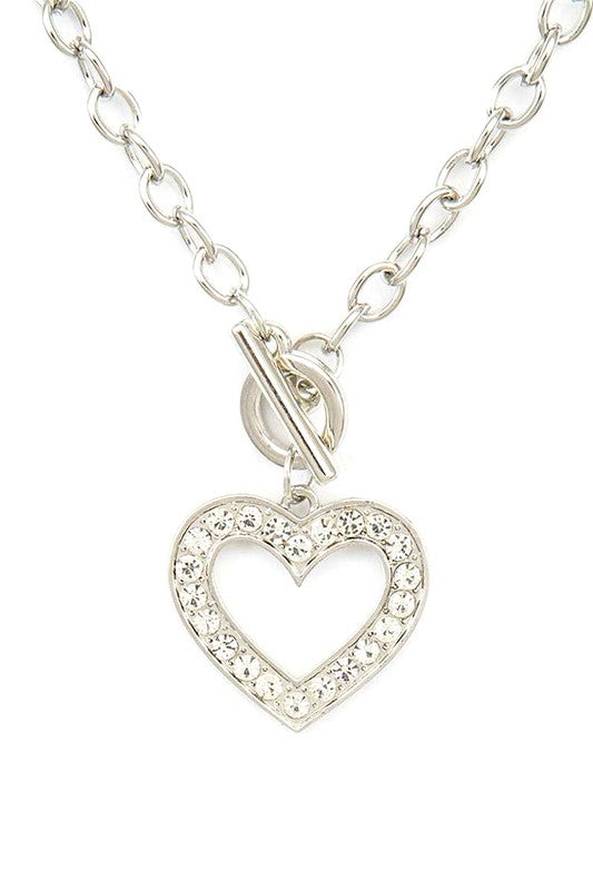 Heart Pendant Toggle Necklce